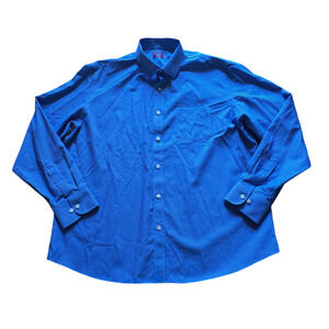 Untuckit Men’s Blue Gingfam Button Down Shirt Wrinkle free, Size 2XL